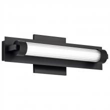 NUVO 62/2380 - Larissa; 14 Inch LED Vanity; 3000K CCT; Black Finish; Opaque Glass