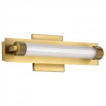 NUVO 62/2382 - Larissa; 14 Inch LED Vanity; 3000K CCT; Vintage Brass Finish; Opaque Glass