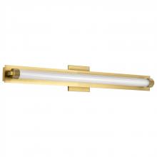 NUVO 62/2392 - Larissa; 32 Inch LED Vanity; 3000K CCT; Vintage Brass Finish; Opaque Glass