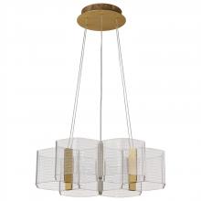 NUVO 62/2403 - Kenzo; LED 6 Light Chandelier; Polished Anodized Bronze Finish; Light Guide Panel