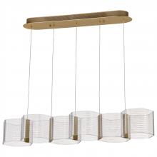 NUVO 62/2405 - Kenzo; LED 6 Light Island Pendant; Polished Anodized Bronze Finish; Light Guide Panel
