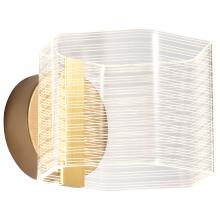 NUVO 62/2407 - Kenzo; LED 1 Light Wall Sconce; Vintage Brass Finish; Light Guide Panel