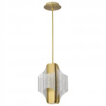 NUVO 62/2412 - Idris; LED 4 Light Pendant; Vintage Brass Finish; Light Guide Panels