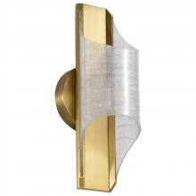 NUVO 62/2414 - Idris; LED 1 Light Wall Sconce; Vintage Brass Finish; Light Guide Panels