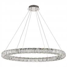 NUVO 62/2442 - Asher; LED 36 Inch Round Pendant; Polished Nickel Finish; K9 Crystal