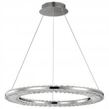 NUVO 62/2446 - Nova; LED 23 Inch Round Pendant; Polished Nickel Finish; K9 Crystal