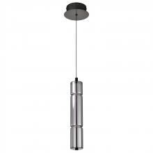 NUVO 62/2451 - Evander; LED 16 Inch Mini Pendant; Matte Black Finish; Smoked Glass