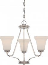 NUVO 62/429 - Cody - 3 Light Chandelier with Satin White Glass - LED Omni Included