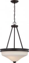 NUVO 62/435 - Cody - 3 Light Pendant with Satin White Glass - LED Omni Included