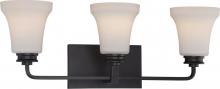 NUVO 62/438 - Cody - 3 Light Vanity Fixture with Satin White Glass - LED Omni Included