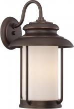 NUVO 62/632 - Bethany - LED Large Wall Lantern with Satin White Glass - Mahogany Bronze Finish