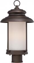 NUVO 62/634 - Bethany - LED Post Lantern with Satin White Glass - Mahogany Bronze Finish