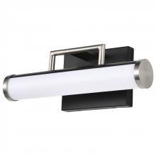 NUVO 62/656 - Solano LED Small Vanity; Black and Brushed Nickel Finish; White Acrylic Lens