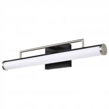 NUVO 62/658 - Solano LED Medium Vanity; Black and Brushed Nickel Finish; White Acrylic Lens