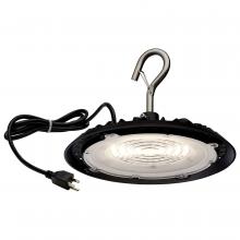 NUVO 65/965 - 80 Watt; Hi-Pro Shop Light with Plug; 8" Dia.; 5000K; Black Finish; 120 Volt