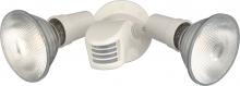 NUVO SF76/502 - 2 Light - 10" Flood Light- PAR38 with Adjustable Swivel and Motion Sensor - White Finish