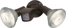 NUVO SF76/503 - 2 Light - 10" Flood Light- PAR38 with Adjustable Swivel and Motion Sensor - Bronze Finish