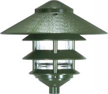 NUVO SF76/636 - 1 Light - 8" Pathway Light - Three Louver - Large Hood - Green Finish