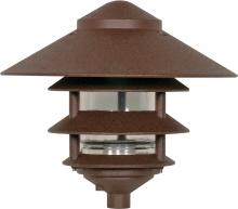NUVO SF76/637 - 1 Light - 9" Pathway Light - Three Louver - Large Hood - Old Bronze Finish