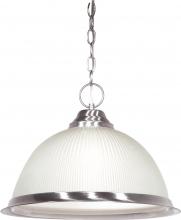 NUVO SF76/691 - 1 Light - 15" Pendant with Frosted Prismatic Glass - Brushed Nickel Finish