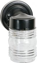 NUVO SF77/119B - 1 Light - 6" Mason Jar with Clear Glass - Black Finish