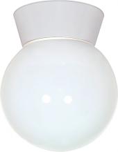 NUVO SF77/532 - 1 Light - 8" Utility Ceiling with White Glass White Finish