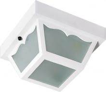 NUVO SF77/835 - 1 Light - 8" Carport Flush with Frosted Acrylic Panels - White Finish