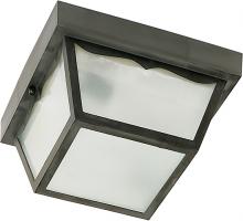 NUVO SF77/863 - 1 Light - 8" Carport Flush with Frosted Glass - Black Finish
