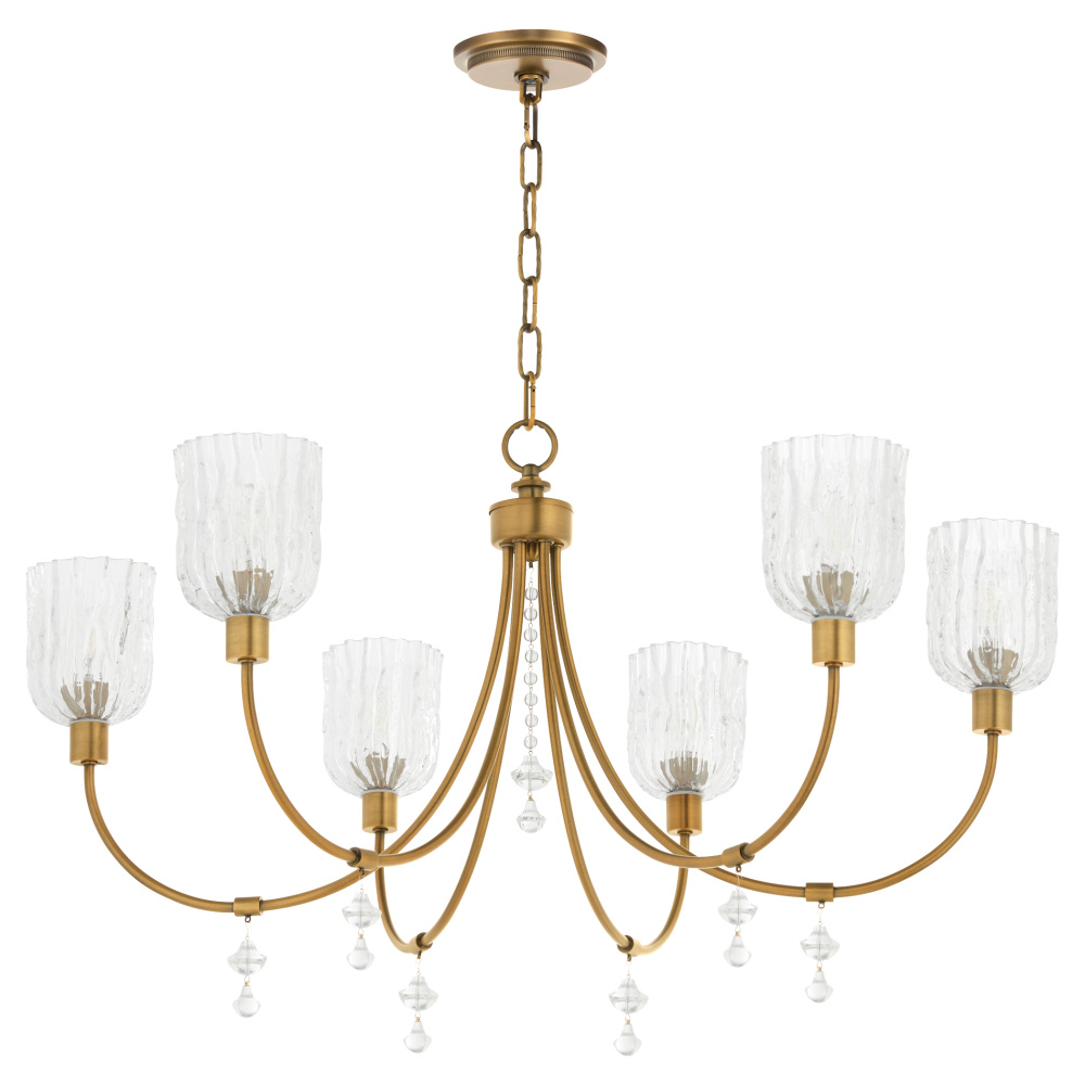 Meriam 6 Light Chandelier - Brushed Brass