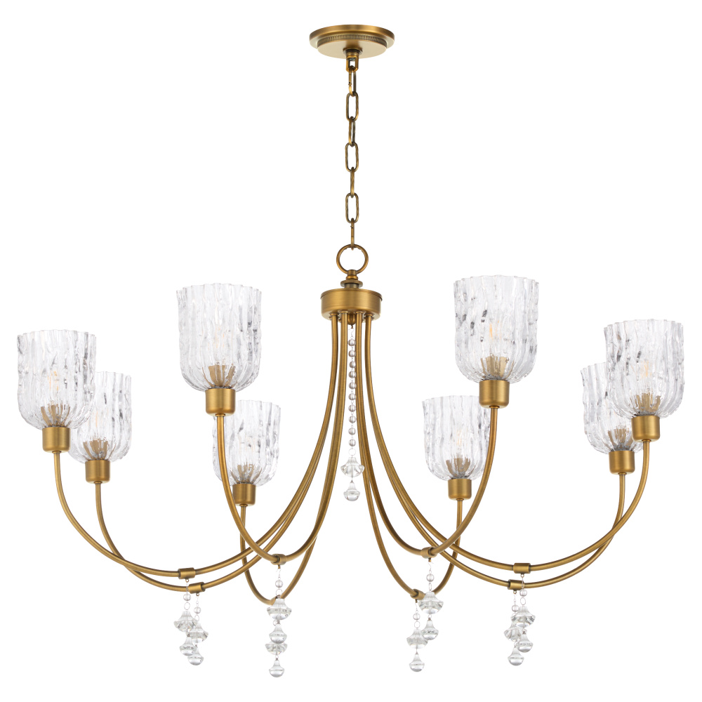 MERIAM 8 LIGHT CHANDELIER - BRUSHED BRASS