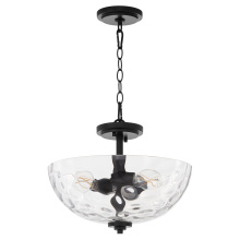 Quorum 2800-15-259 - ADAMS 15" CLEAR/HAMMERED DUAL MOUNT - MATTE BLACK