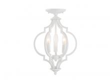 Savoy House Meridian M60055BQW - 3-Light Convertible Semi-Flush or Pendant in Bisque White