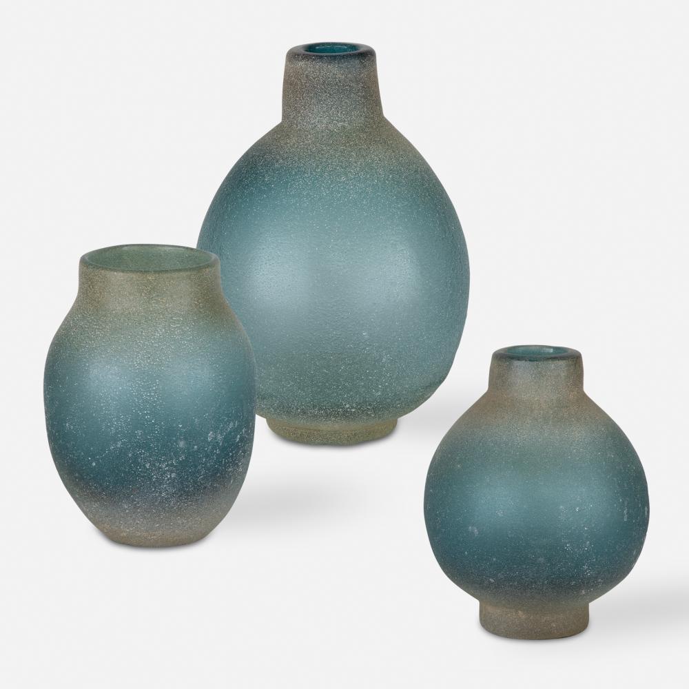 Uttermost Mercede Weathered Blue-Green Vases Set/3