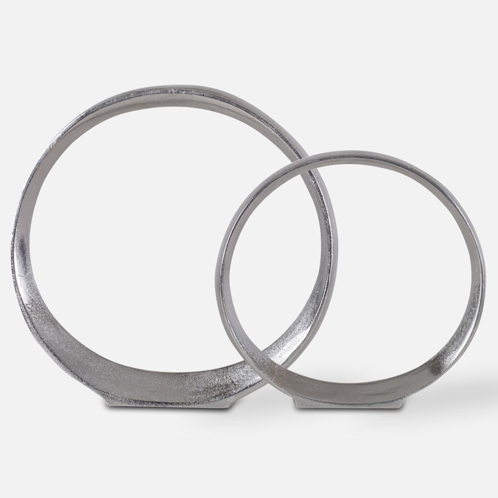 Uttermost Orbits Nickel Ring Sculptures Set/2