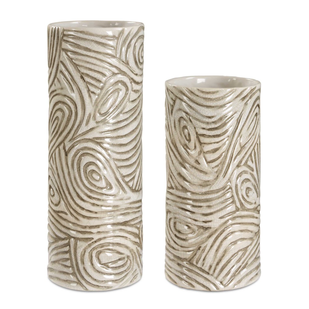 Uttermost Timber Swirl Earth Tone Vases Set/2