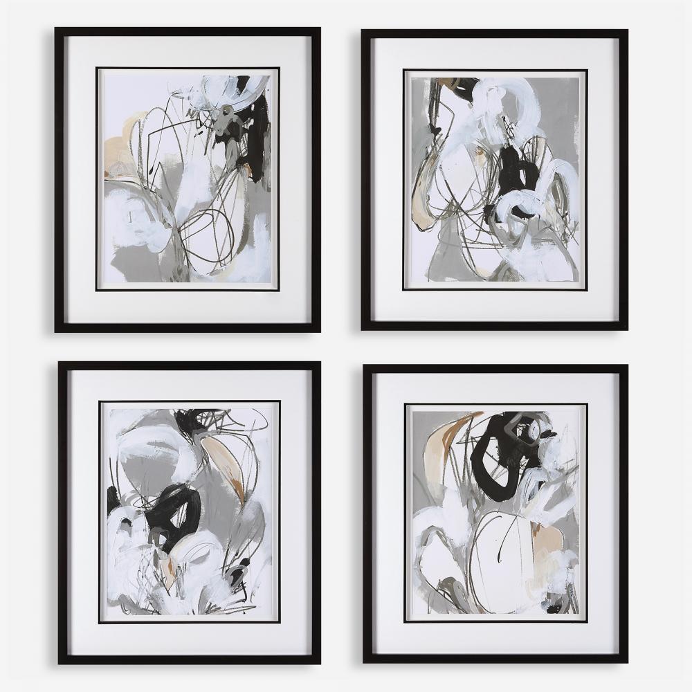 Uttermost Tangled Threads Abstract Framed Prints Set/4