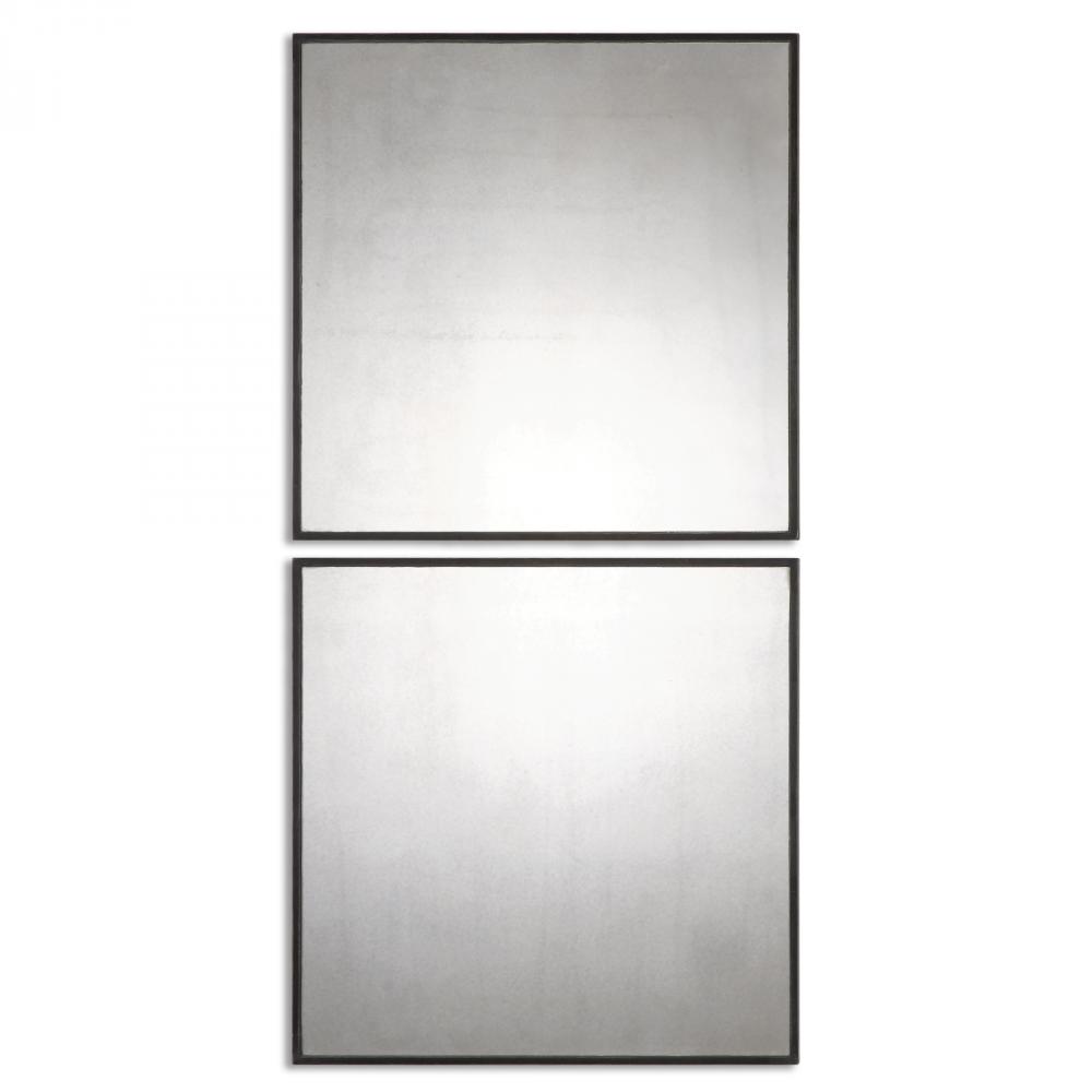 Uttermost Matty Antiqued Square Mirrors Set/2