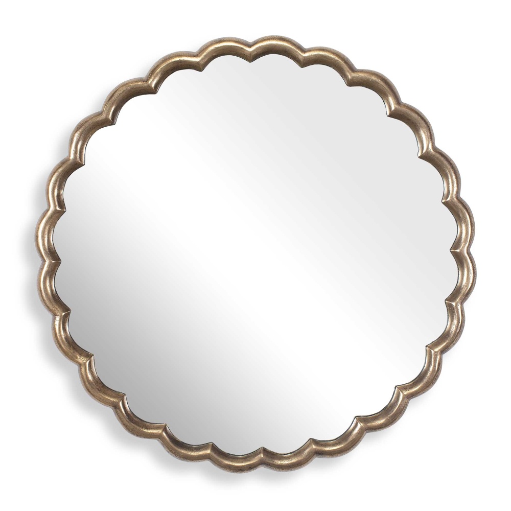 Uttermost Cerrito Antique Brass Round Mirror