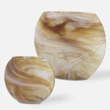 Uttermost 18070 - Uttermost Fusion Swirled Caramel & Ivory Vases Set/2