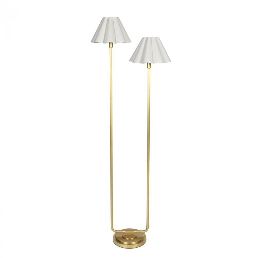 Regina Andrew Polly Floor Lamp (Natural Brass with White Scalloped Shade)