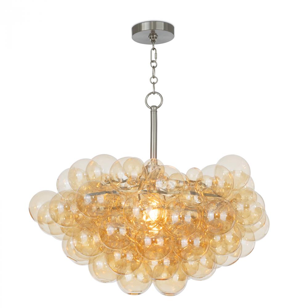 Regina Andrew Bubbles Chandelier (Brushed Nickel with Amber Glass)