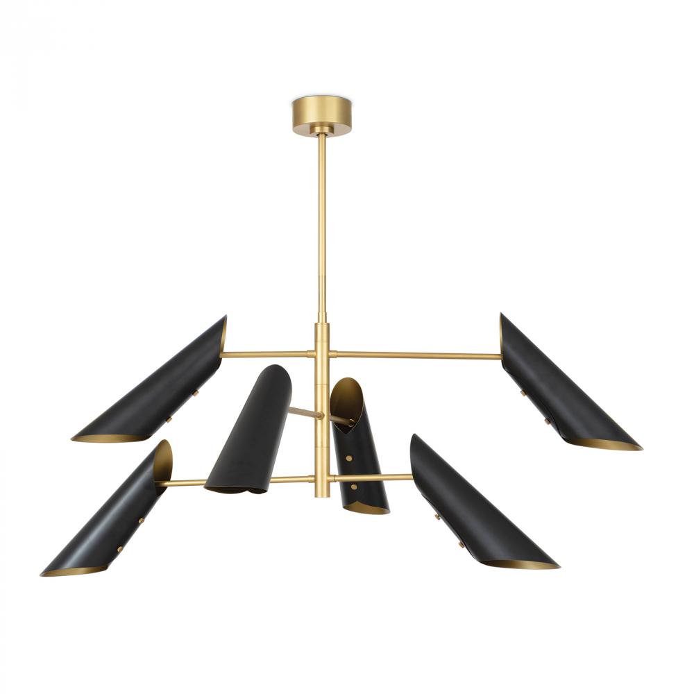 Regina Andrew Vest Chandelier (Blackened Brass and Natural Brass)