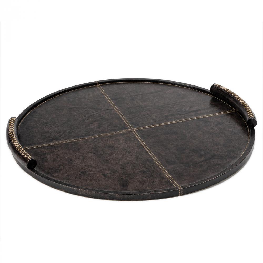 Regina Andrew Forte Leather Tray Round Large (Black)