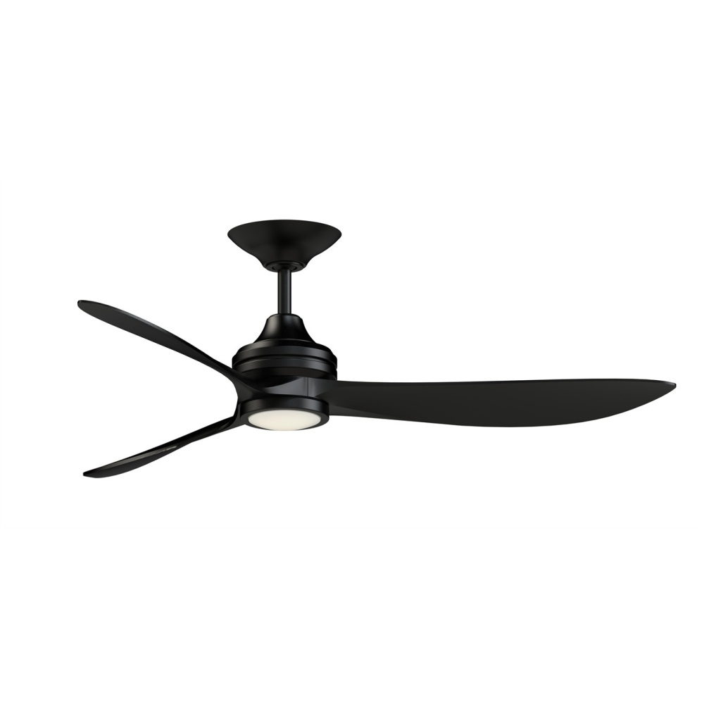 Aviara 60 inch Indoor/Outdoor Ceiling Fan with LED CCT Select Light Kit - Black with Black blades