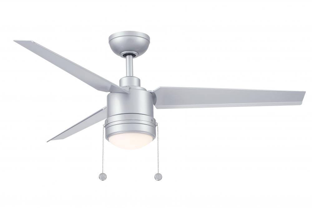 PC/DC 52 inch Indoor/Outdoor Ceiling Fan with LED Light Kit - Silver