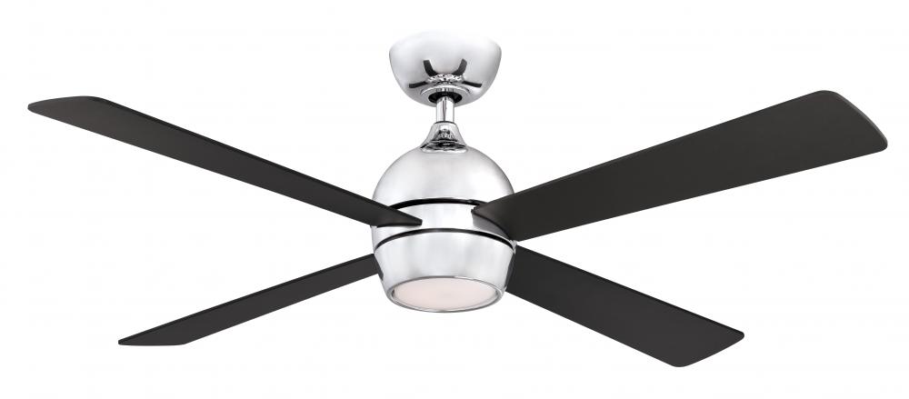 Kwad 52 inch Indoor Ceiling Fan with LED Light Kit - Chrome