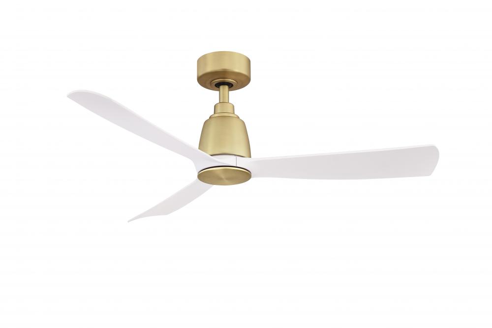 Kute 44 inch Indoor/Outdoor Ceiling Fan - Brushed Satin Brass with Matte White blades