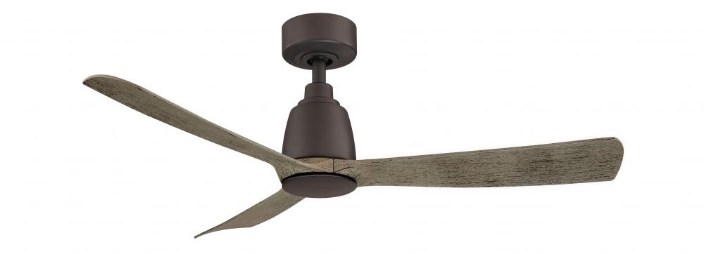 Kute 44 inch Indoor/Outdoor Ceiling Fan - Matte Greige with Weathered Wood blades