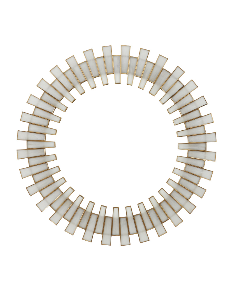 Glasdele White Round Mirror