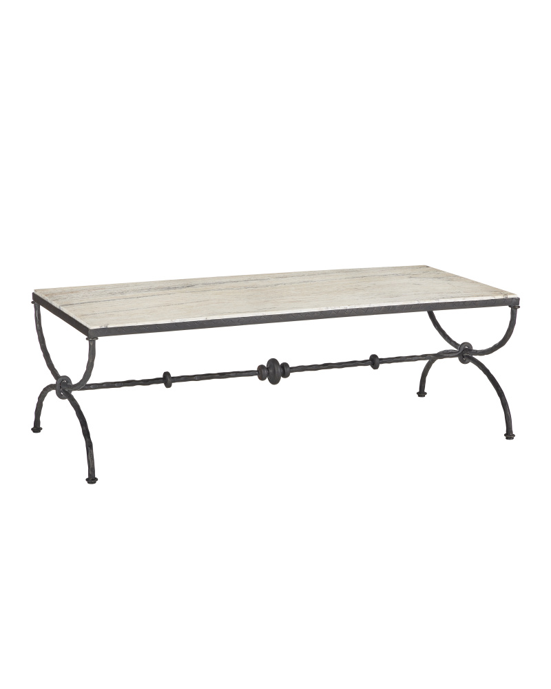 Agora White Travertine Cocktail Table